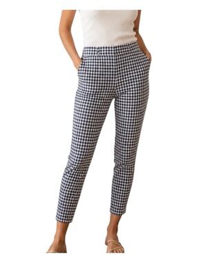 Old Navy Pixie high waisted navy/white Gingham Stretch Pants